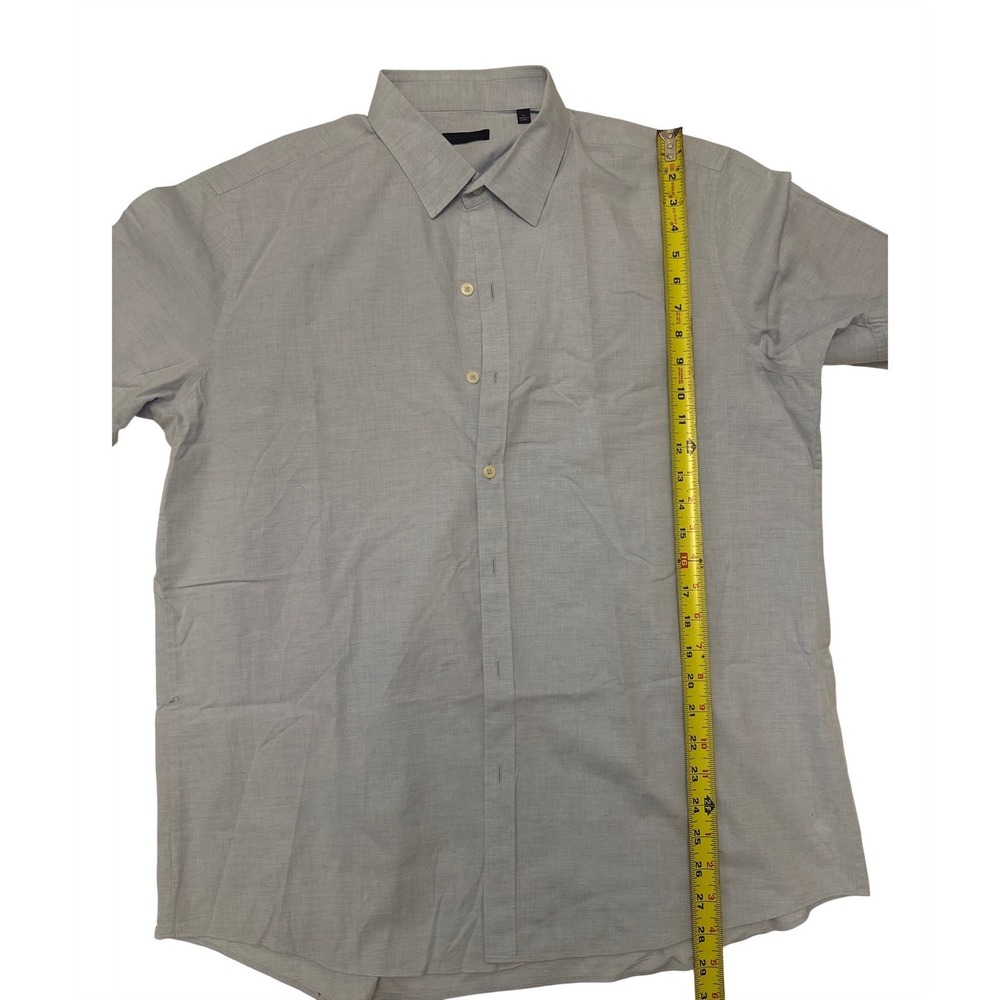 Zachary Prell Button Down Shirt Mens XL Light Blue Short Sleeve Casual Linen